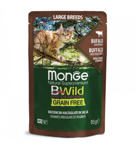 Monge, Cat Bwild Grain Free, влажный корм д/круп. кошек и котят (буйвол)
